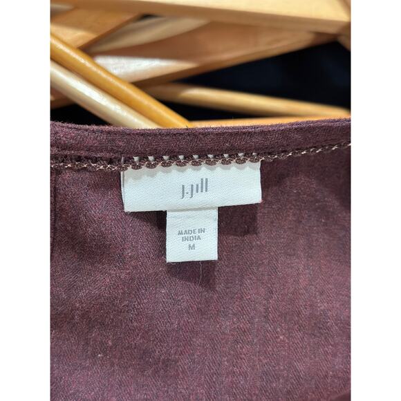 J. Jill Women’s Beaded Embroidered Floral Shirt M Purple Cottagecore Boho Hippie - Picture 5 of 7